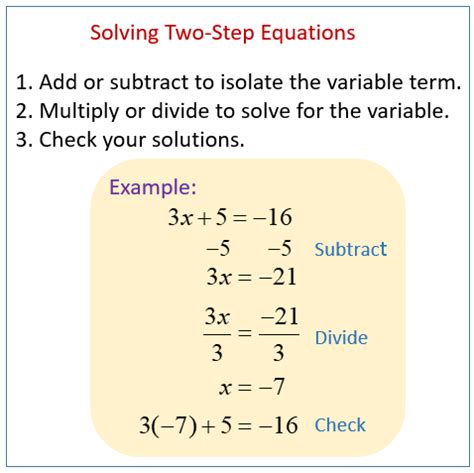 Integers Two Step Equations Web Printer Driver