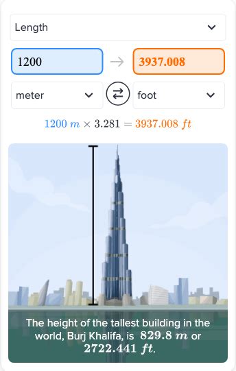 1200 meters to feet conversion