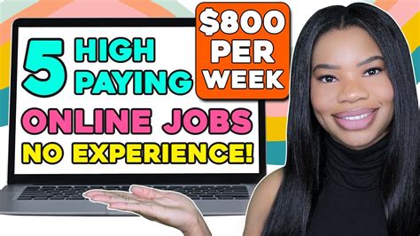 6 High Paying Work From Home Jobs Up To 40 An Hr No Experience Required Youtube