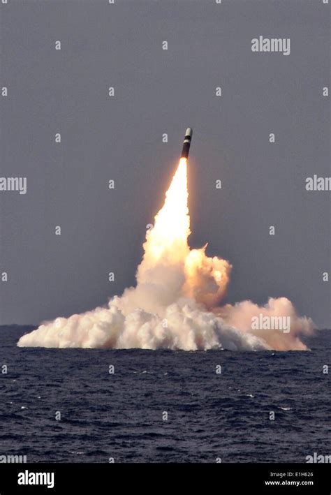 A Us Navy Trident Ii D 5 Ballistic Missile Is Ocean Launched From The Ohio Class Ballistic