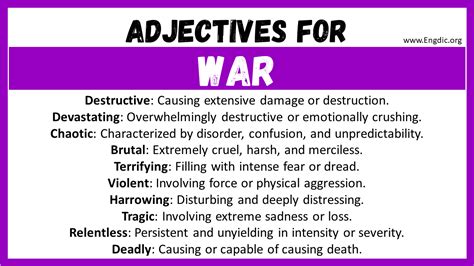 Adjectives To Describe War