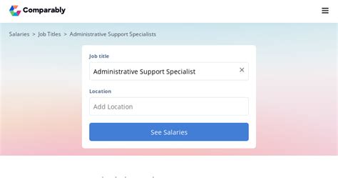 Admin Support Specialist Salary