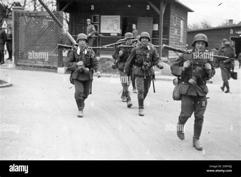 After Basic Training The Soldiers March To Their Barracks Automated Translation Stock Photo