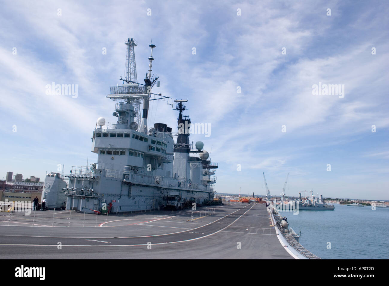 Aircraft Carrier International Festival Of The Sea Rehearsal Portsmouth England Uk Europe Stock