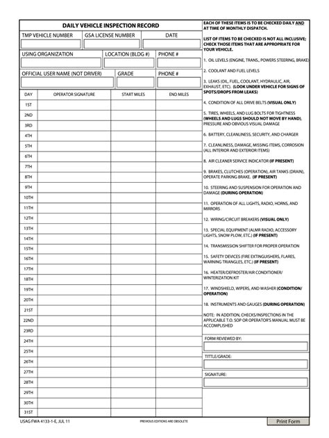 Army T-4-to-1 Checklist Guide