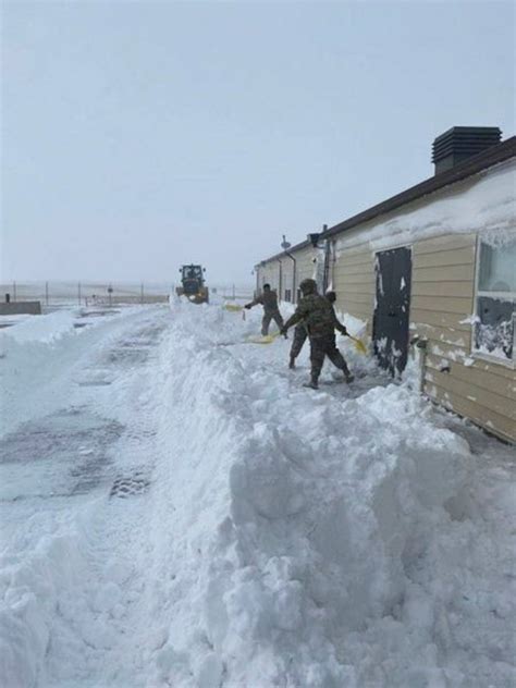 Blizzard Haley Snow Removal Efforts Minot Air Force Base Article Display