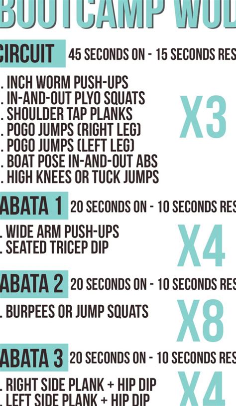 Boot Camp Workout Ideas Examples And Forms Boot Camp Workout Bootcamp Workout Plan