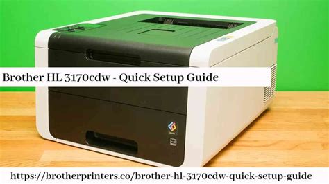 Brother Hl 3170Cdw Quick Setup Guide Brother Printers Printer Setup