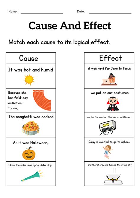 Cause And Effect Worksheets