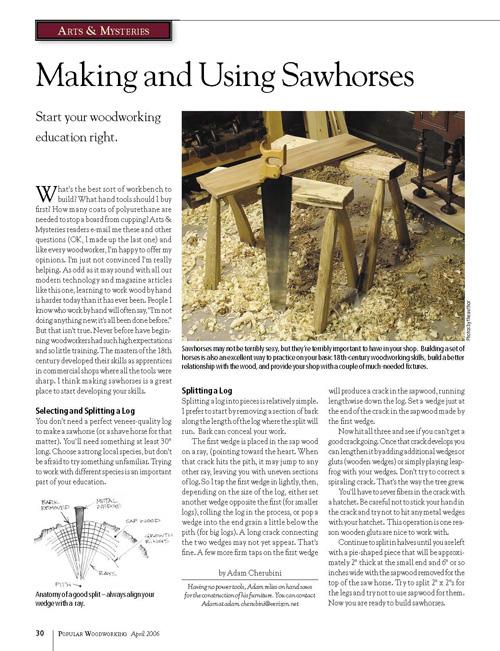 Classic Sawhorses Woodworking Project Woodsmith Plans