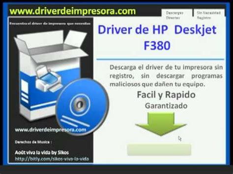 Descargar Driver De Hp Deskjet F380 Impresor Youtube