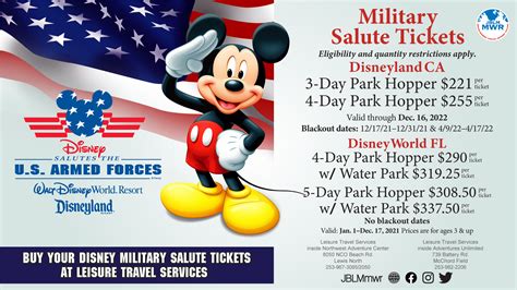 Disneyland Military Tickets Deals