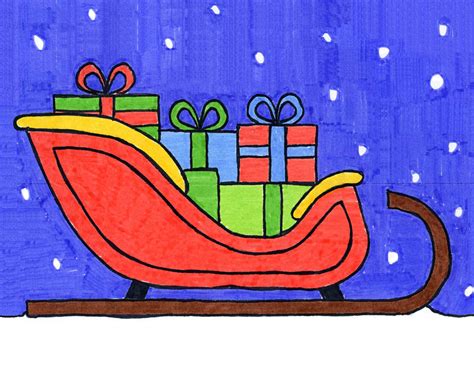 Easy Santa Sleigh Drawing