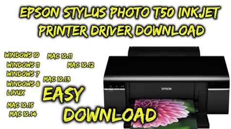 Epson Stylus Photo T50 Inkjet Printer Driver Download Youtube