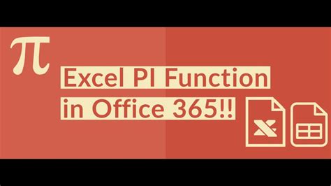 Excel Pi Function How To Use Pi Function Youtube