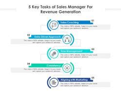 Five Key Tasks Of Sales Manager For Revenue Generation Presentation Graphics Presentation