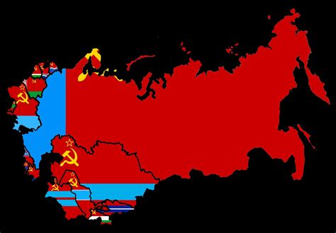 Flag Map Of The Ussr R Mapporn