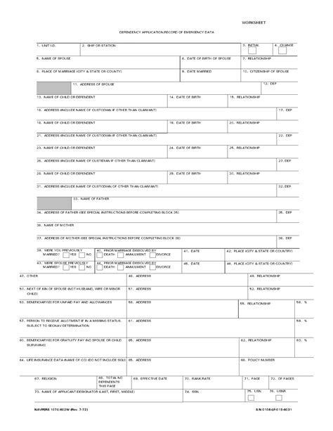 Form Navpers 1070 602W Fill Out Printable Pdf Forms Online