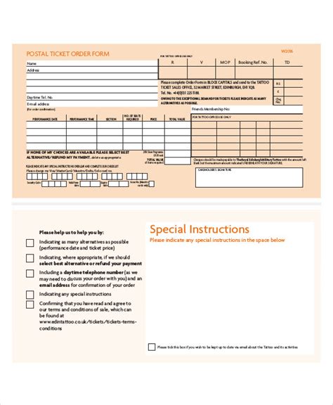 Free 9 Sample Postal Order Forms In Ms Word Pdf