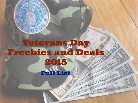 Full List Of Veterans Day Freebies And Deals 4 Hats And Frugal