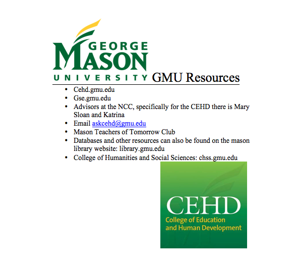 Gmu Resources Resources And Services Available For Field Of Education George Mason University