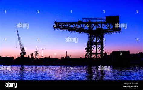 Hammerhead Crane At Sunrise Garden Island Naval Depot Potts Point Sydney New South Wales