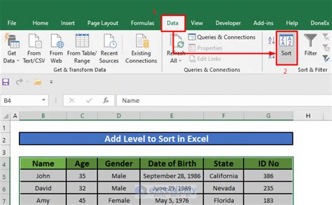 Add Sort Button In Excel