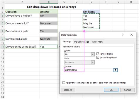 How To Edit Copy And Delete Drop Down List In Excel