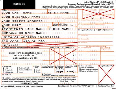 How To Fill Out The Us Post Office Customs Form Operation Stand By Your Man