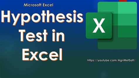 How To Make A Hypothesis Test In Excel Null Hypothesis Test Youtube