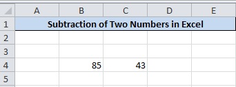 How To Subtract Two Or More Numbers In Excel