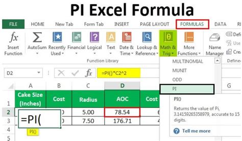 How To Use Pi In Excel