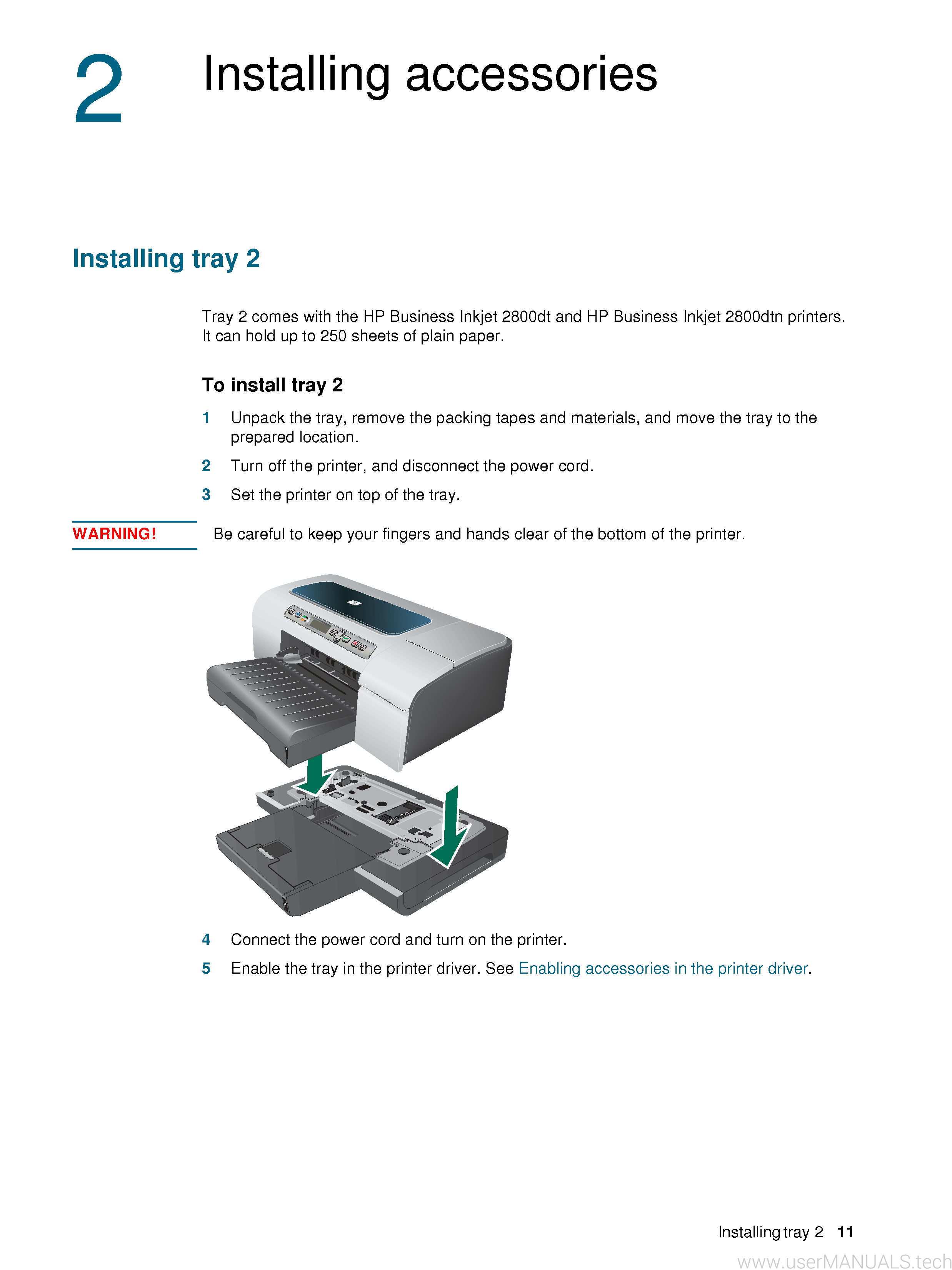 Hp Business Inkjet 2800 User Manual Page 2