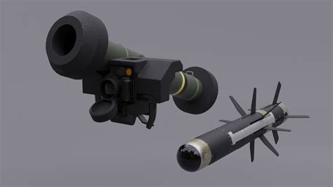 Javelin Fgm 148 Anti Tank Missile With Launcher 3D Model Cgtrader