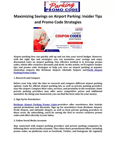 Maximizing Savings On Airport Parking Insider Tips And Promo Code Strategies By Parkingpromo