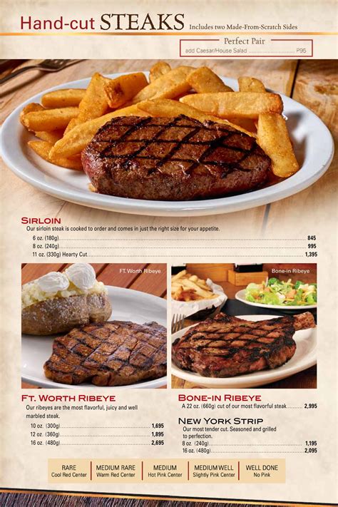 Menu For Texas Roadhouse With Prices