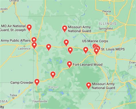 Missouri Military Bases Map