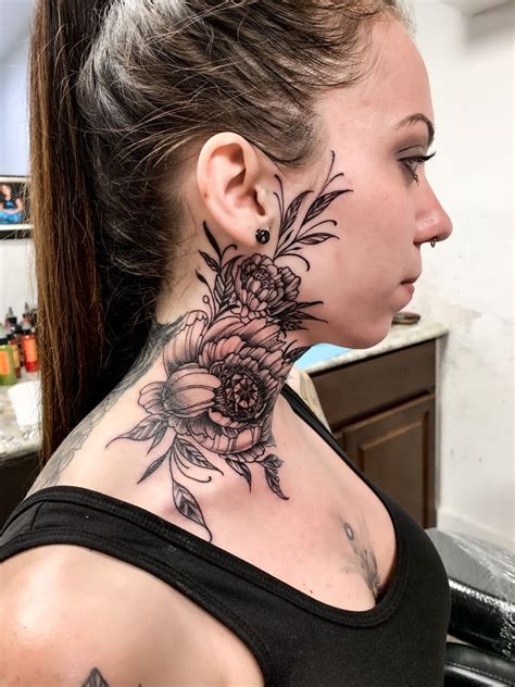 Neck Tattoos for Women Designs