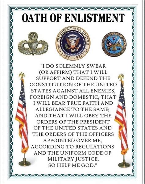 Oath Of Enlistment For Military Service