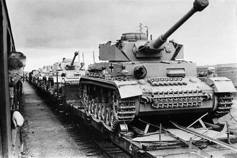 Photo Panzer Iv Medium Tanks On Rail Cars For Transportation To The Eastern Front 1943