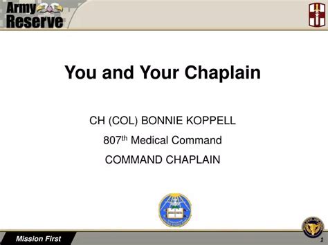 Ppt You And Your Chaplain Ch Col Bonnie Koppell 807 Th Medical Command Command Chaplain