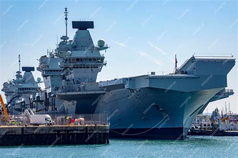 Premium Photo British Aircraft Carriers Portsmouth Dockyards United Kingdom