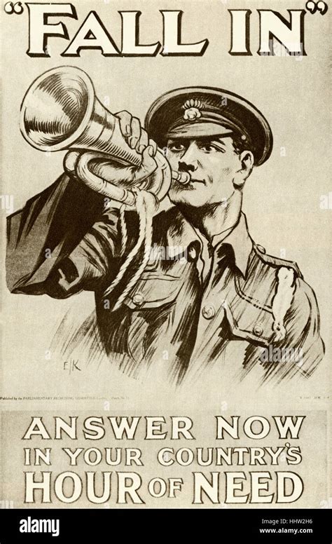 Recruitment Poster For The British Army In The First World War 1915 Stock Photo Royalty Free