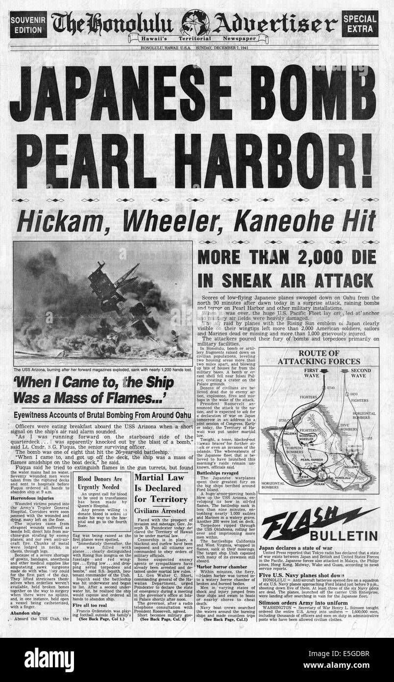 Remembering Pearl Harbor 10 Front Pages Following The Attack On Pearl Harbor