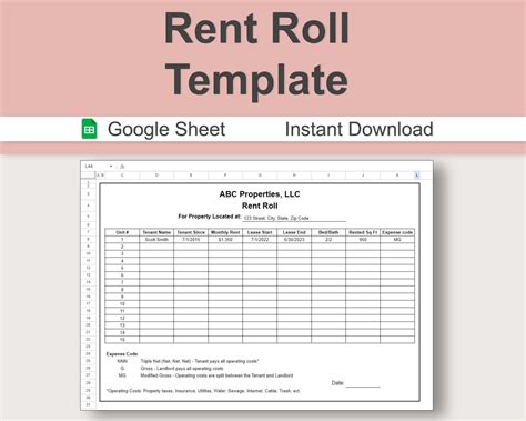 Rent Roll Template VBA Excel