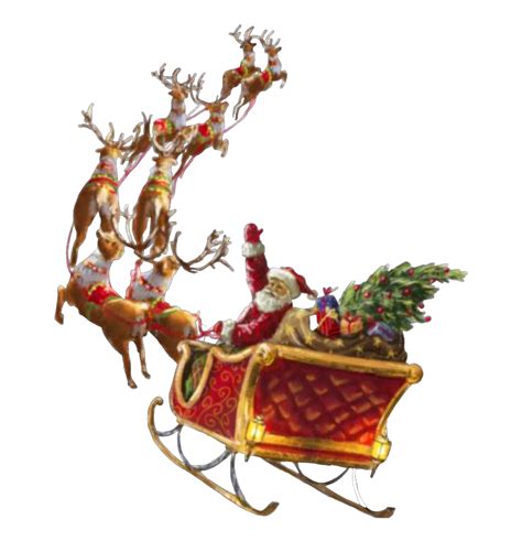 Santa Sleigh Christmas Decorations And Holiday Spirit Free Clipart Png All