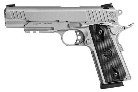 Taurus 1911 45 Acp Semi Auto Pistol W Matte Stainless Finish And Checkered Black Grip