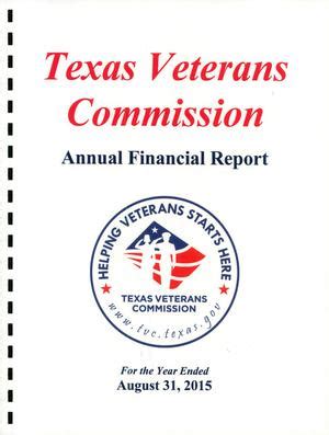 Texas Veterans Commission Annual Financial Report 2015 The Portal To Texas History