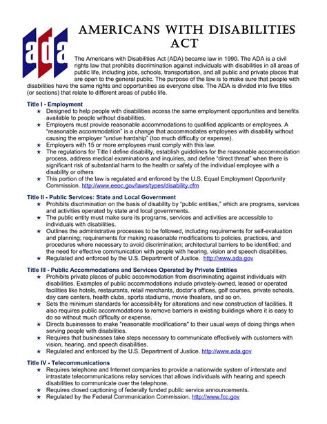 The Americans With Disabilities Act Fact Sheet 3 27 14