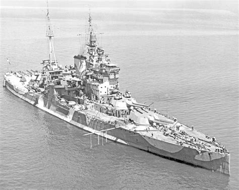 The Battleship Hms Queen Elizabeth At Hampton Roads 2 June 1943 Having Been Repaired And